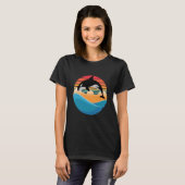 Orca killer Whale Jump in  en Retro Sunset T-shirt (Voorkant volledig)