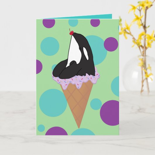 Orca Killer Whale Kaart (Gele Bloem)