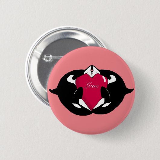 Orca Killer Whale-liefde Ronde Button 5,7 Cm (Voorkant /achterkant)