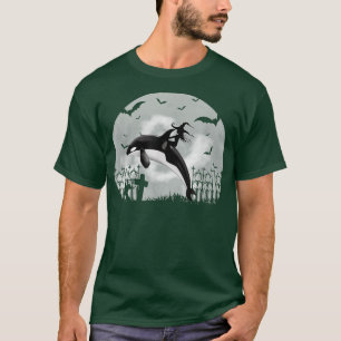 Orca Killer Whale Moonlight Funny Halloween Costum T-shirt