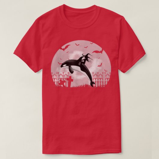 Orca Killer Whale Moonlight Funny Halloween Costum T-shirt (Design voorkant)