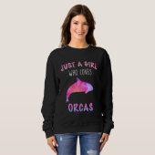 Orca Killer Whale Ocean Gewoon een meisje met lang Trui (Voorkant volledig)