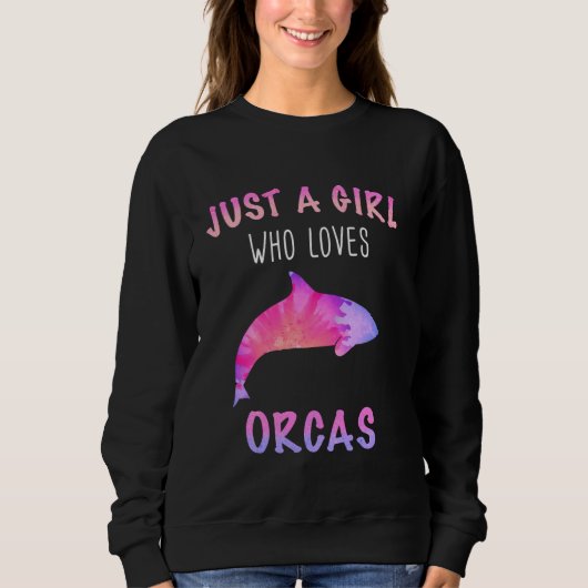 Orca Killer Whale Ocean Gewoon een meisje met lang Trui (Voorkant)