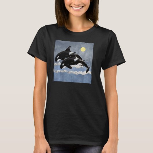Orca Killer Whale Ocean Oil Graphic Pul Ho T-shirt (Voorkant)