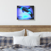 ORCA KILLER WHALE ON WOODEN CANVAS WOOD WALL ART (Insitu (Slaapkamer))