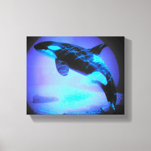 ORCA KILLER WHALE ON WOODEN CANVAS WOOD WALL ART (Voorkant)
