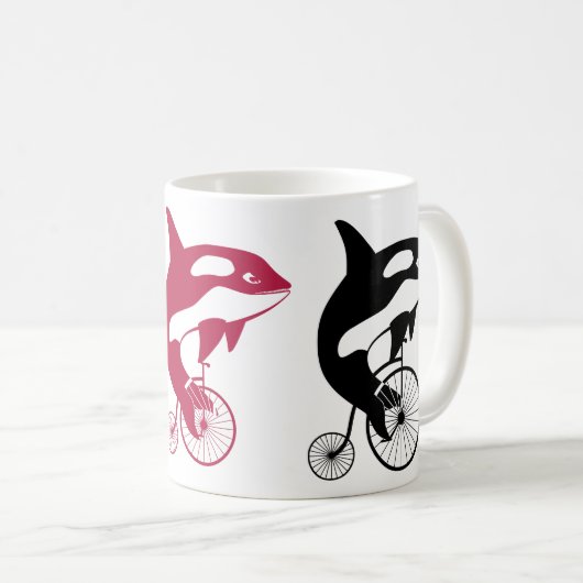 Orca Killer Whale op  Bike Koffiemok (Voorkant rechts)