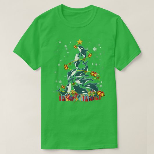 Orca Killer Whale Ornament kerstboom 141 T-shirt (Design voorkant)