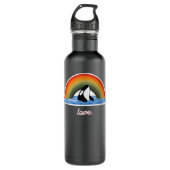Orca Killer Whale Rainbow Retro Love Waterfles (Voorkant)
