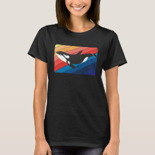 Orca Killer Whale Retro Style Mannen Vrouwen Zee O T-shirt