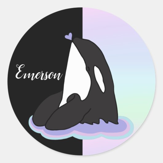 Orca Killer Whale Ronde Sticker (Voorkant)