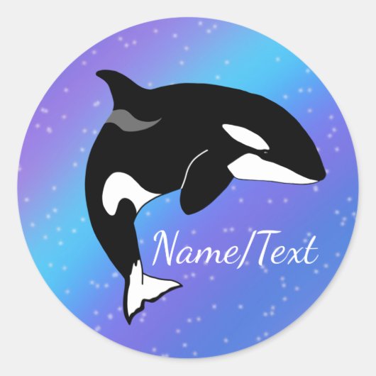 Orca Killer Whale Ronde Sticker (Voorkant)