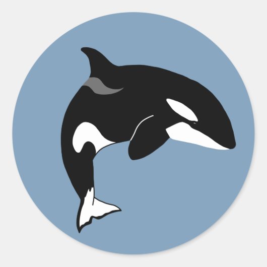 Orca Killer Whale Ronde Sticker (Voorkant)