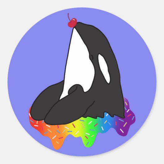  Orca Killer Whale Ronde Sticker (Voorkant)