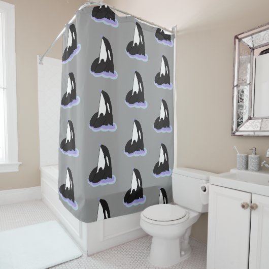 Orca Killer Whale Shower Curtain Douchegordijn (In situ)