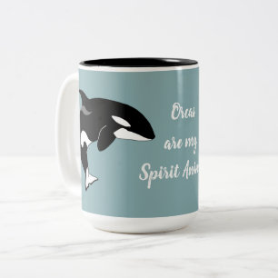 Orca Killer Whale Spirit Animal Tweekleurige Koffiemok