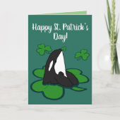 Orca Killer Whale St Patrick's Day Kaart (Voorkant)