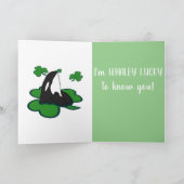 Orca Killer Whale St Patrick's Day Kaart (Binnen)