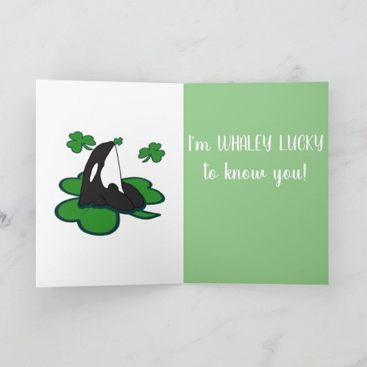 Orca Killer Whale St Patrick's Day Kaart (Binnen)