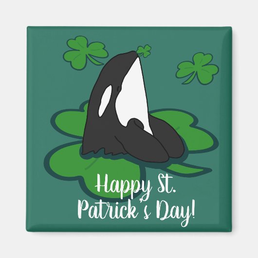 Orca Killer Whale St Patrick's Day Magneet (Voorkant)