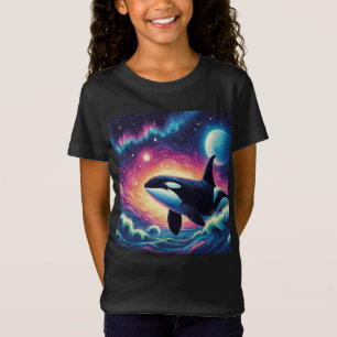 Orca Killer Whale Sterrennacht Colorful Ocean Art T-shirt