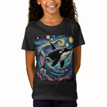 Orca Killer Whale Sterrennacht Colorful Ocean Art