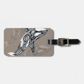 Orca Killer Whale Taupe Tlingit Tribal Ink Bagagelabel (Voorkant horizontaal)