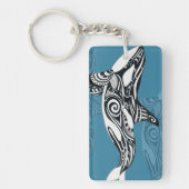 Orca Killer Whale Tlingit Indigo Blue ink Sleutelhanger (Voorkant)