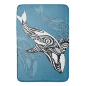 Orca Killer Whale Tlingit Indigo Blue inkt Badmat (Voorkant Verticaal)