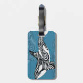 Orca Killer Whale Tlingit Indigo Blue inkt Bagagelabel (Achterkant verticaal)