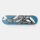 Orca Killer Whale Tlingit Indigo Blue inkt Persoonlijk Skateboard (Horizontaal)