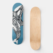 Orca Killer Whale Tlingit Indigo Blue inkt Persoonlijk Skateboard (Voorkant)