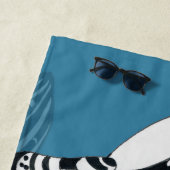 Orca Killer Whale Tlingit Indigo Blue inkt Strandlaken (In situ)