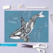 Orca Killer Whale Tlingit Indigo Blue inkt Tissuepapier (Craft)