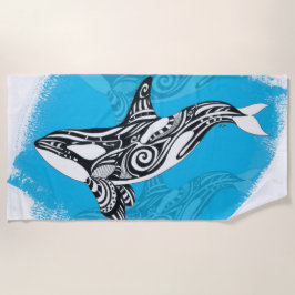 Orca Killer Whale Tribal Tattoo Spirit Blue Strandlaken