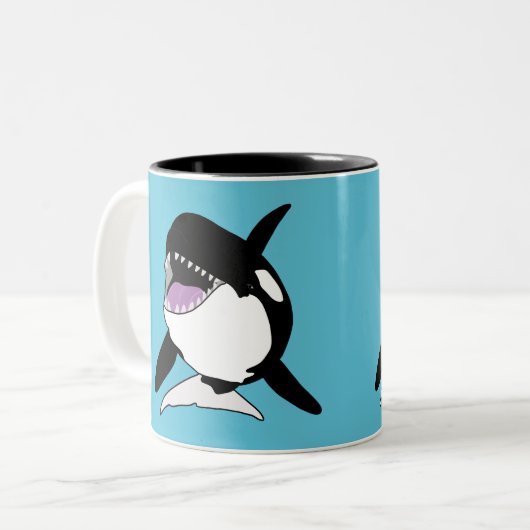 Orca Killer Whale Tweekleurige Koffiemok (Voorkant links)