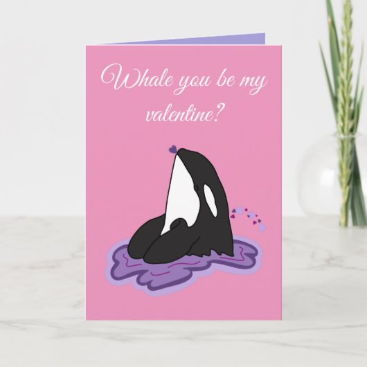 Orca Killer Whale Valentijnsdag Feestdagen Kaart (Voorkant)