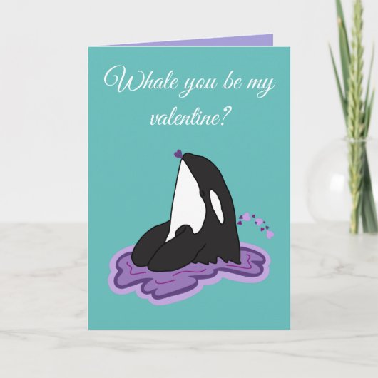Orca Killer Whale Valentijnsdag Feestdagen Kaart (Voorkant)