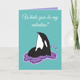 Orca Killer Whale Valentijnsdag Feestdagen Kaart