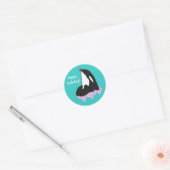  Orca Killer Whale Verjaardagsklassieker Ronde Sticker (Envelop)