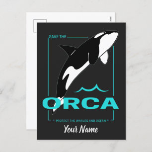 Orca Killer Whale voor een meisje dat gewoon van O Feestdagenkaart