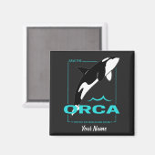 Orca Killer Whale voor een meisje dat gewoon van O Magneet (Voorkant / Achterkant)