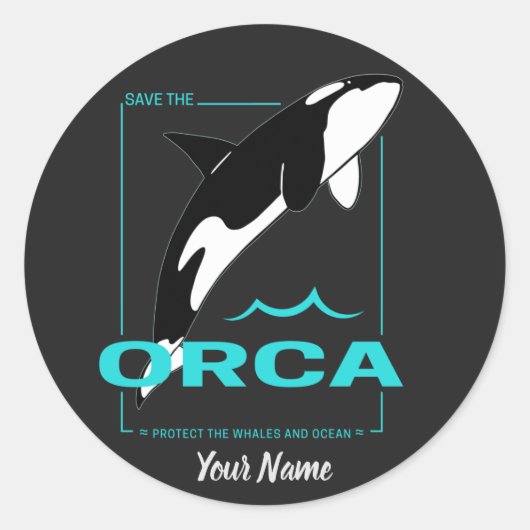 Orca Killer Whale voor een meisje dat gewoon van O Ronde Sticker (Voorkant)