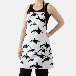 Orca Killer Whale Zwart-wit Zee Life Print Schort