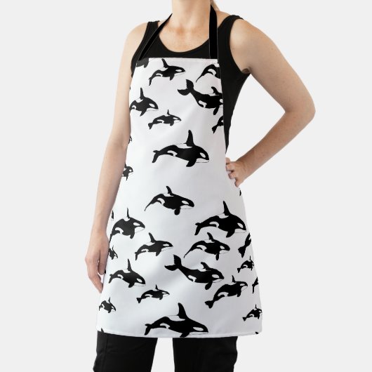 Orca Killer Whale Zwart-wit Zee Life Print Schort (Insitu)