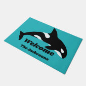 Orca Killer Wheel Blauwgroen Blauw Aangepast Deurmat (Schuin)