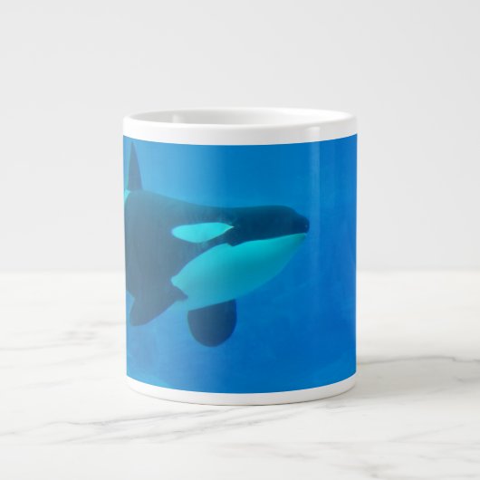 orca killerwalvis onderwaterblauw grote koffiekop (Voorkant)