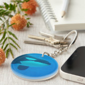 orca killerwalvis onderwaterblauw sleutelhanger (Voorkant Rechts)