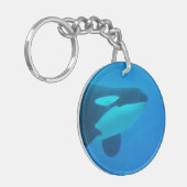 orca killerwalvis onderwaterblauw sleutelhanger (Voorkant Links)