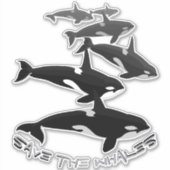 Orca Kunst Stickers Gepersonaliseerde Walvis Decal (Voorkant)